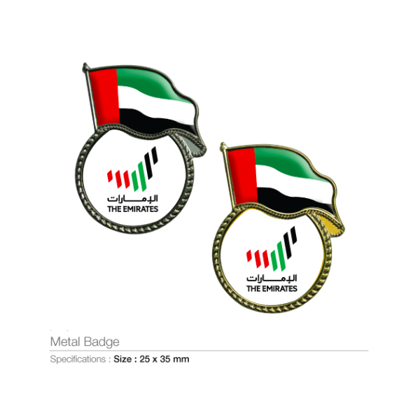UAE Flag Metal Badges Gold...