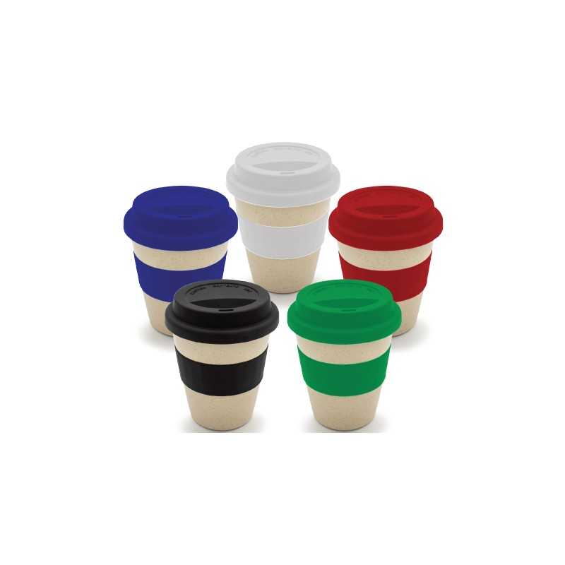 Wheat Straw Cups with Silicon Lid and band