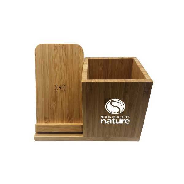 Bamboo pen holder with...