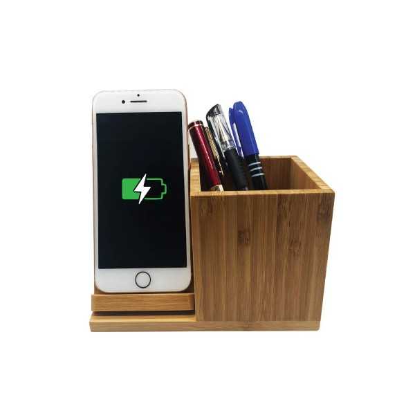 Bamboo pen holder with...