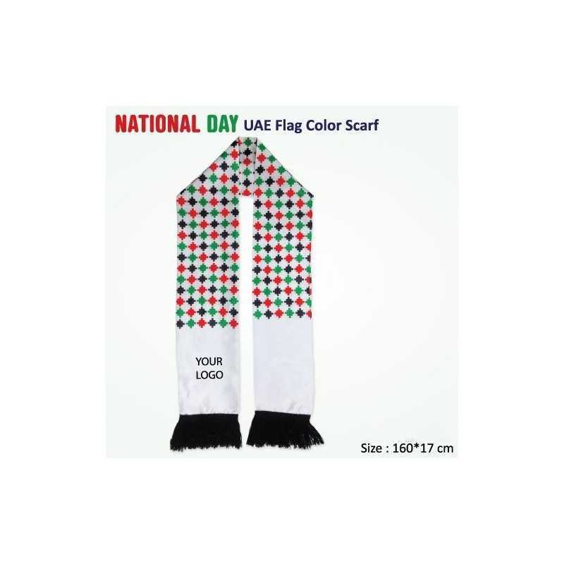 National Day UAE Flag Color Scarf with your LOGO