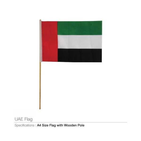 UAE Day Flags with Wooden Pole