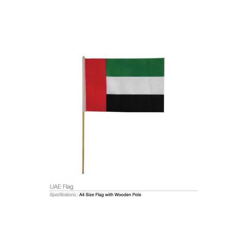 UAE Day Flags with Wooden Pole