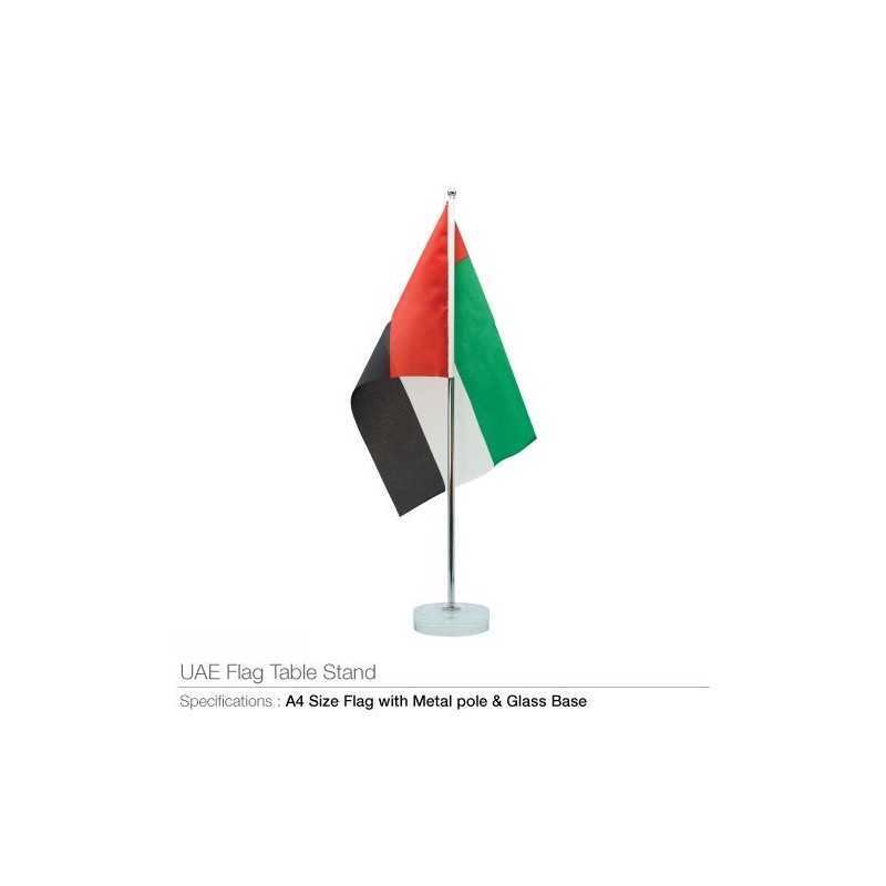 UAE Flag with Metal Pole and Glass