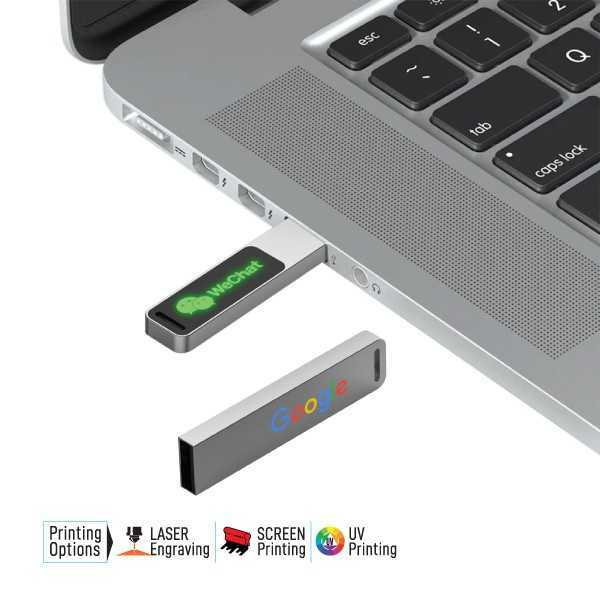 Slim Metal LED USB Flash Drive