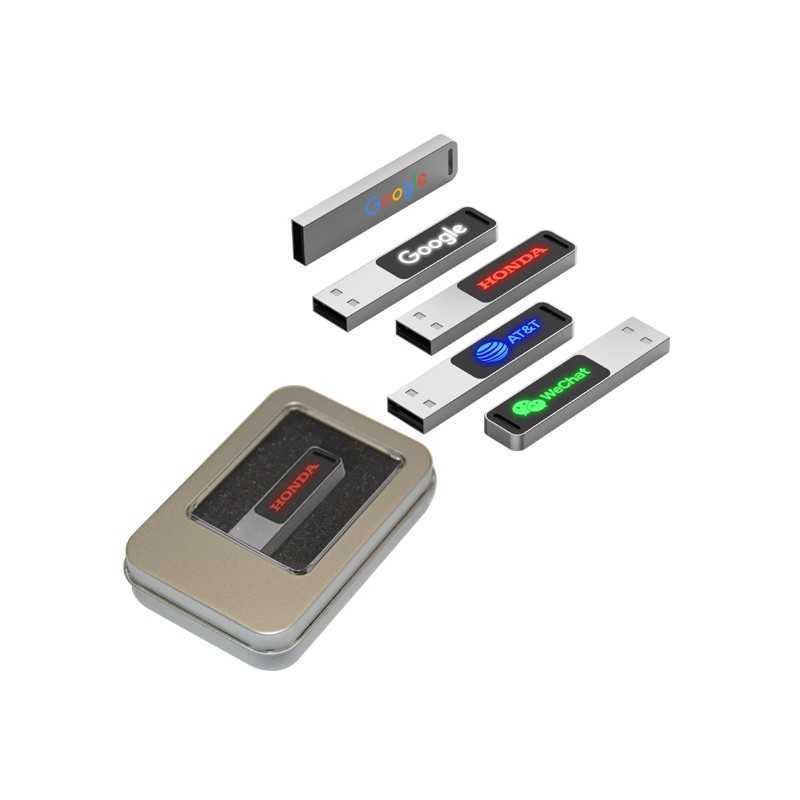 Slim Metal LED USB Flash Drive