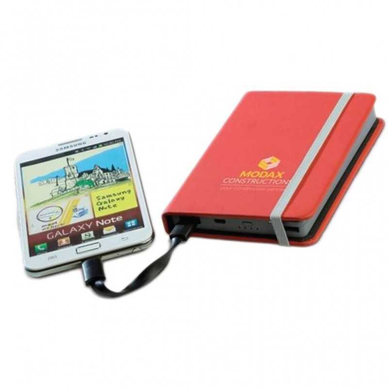 BUKIE- @memorii 4000 mAh Powerbank With Notebook Look Red