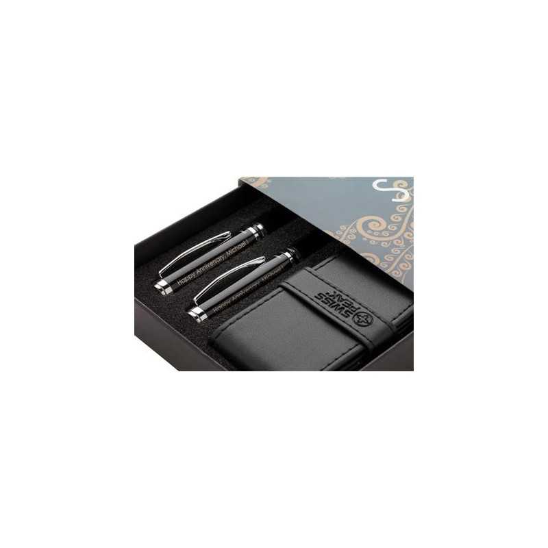 DUSCO SET - Swiss Peak Executive Pen Set - Black/Silver
