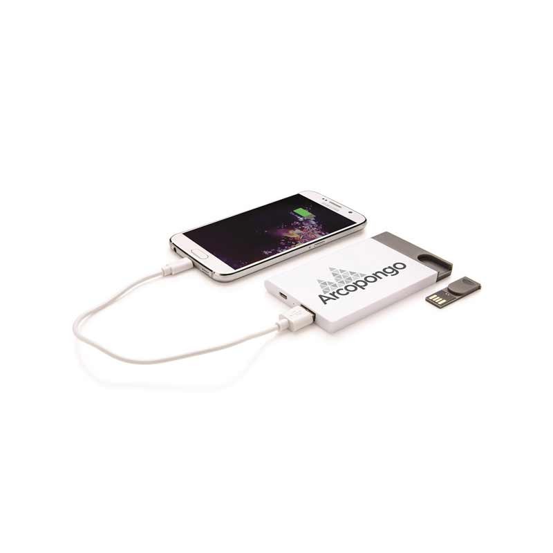 DUBBO - XD 2500 mAh Powerbank With 8GB USB - White