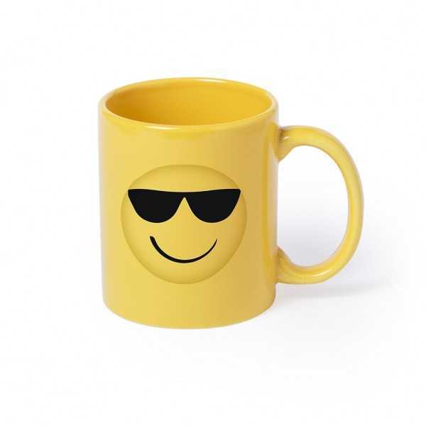 370ml Ceramic Mug With Fun Emoji Designs - Sunglass