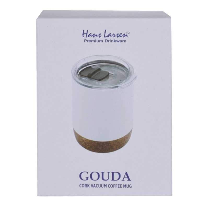 GOUDA - Hans Larsen Vacuum Mug With Cork Base - White