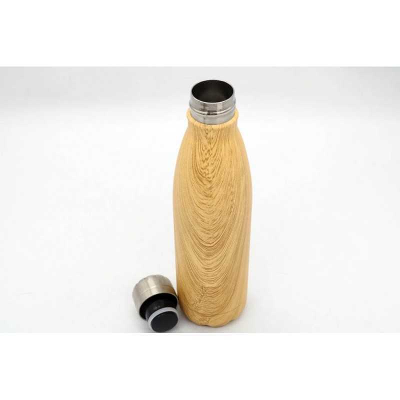 GEYER - Hans Larsen Stainless Steel Water Bottle with Wood Print - Yellow