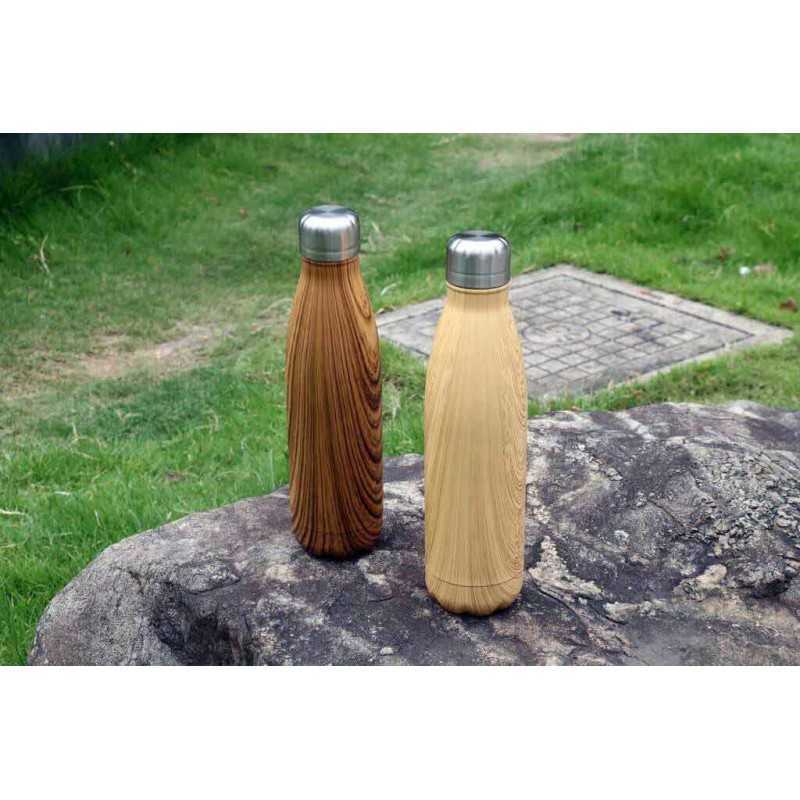 GEYER - Hans Larsen Stainless Steel Water Bottle with Wood Print - Yellow