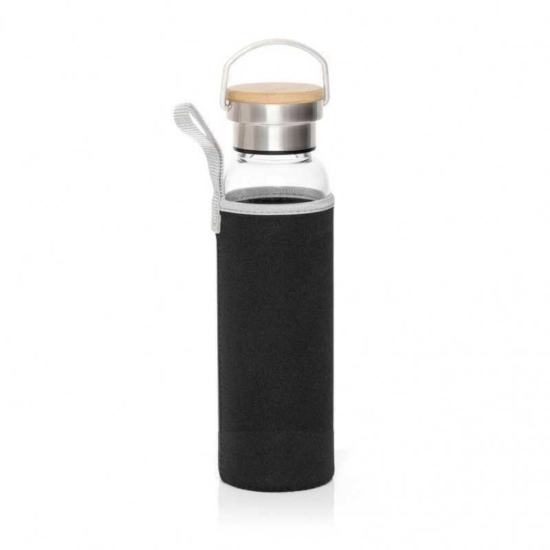 FLOHA - Hans Larsen Borosilicate Glass Bottle with Neo Sleeve - Black