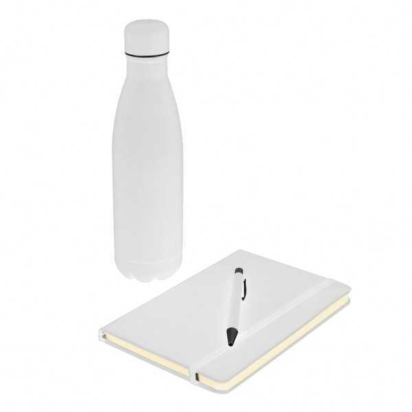 LAUTA - Giftology Set of Stainless Bottle, Notebook and Pen - White