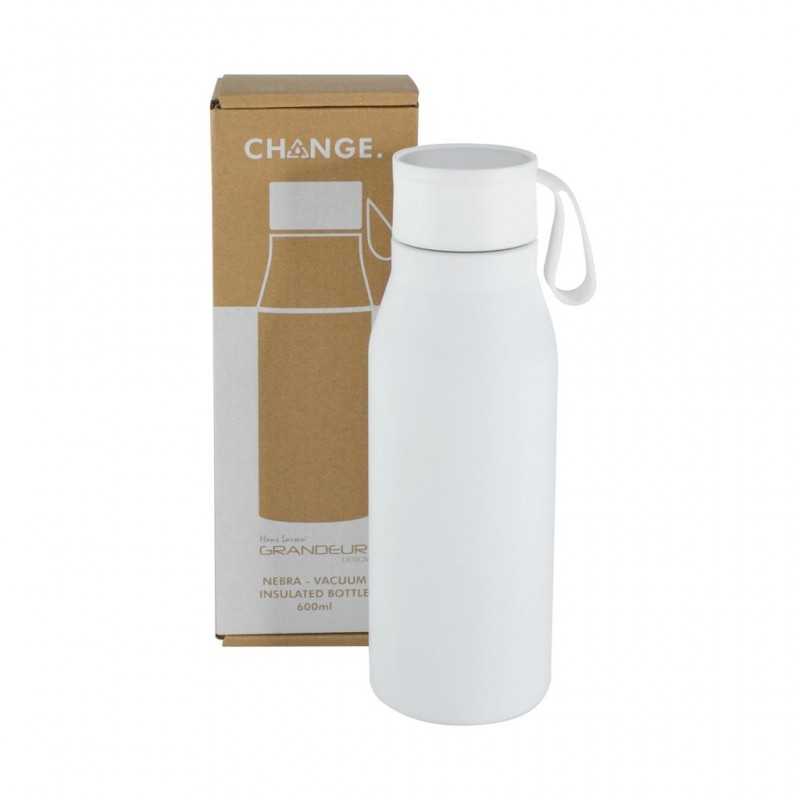 NEBRA - CHANGE Collection Vacuum Bottle with Loop - 600ml - White