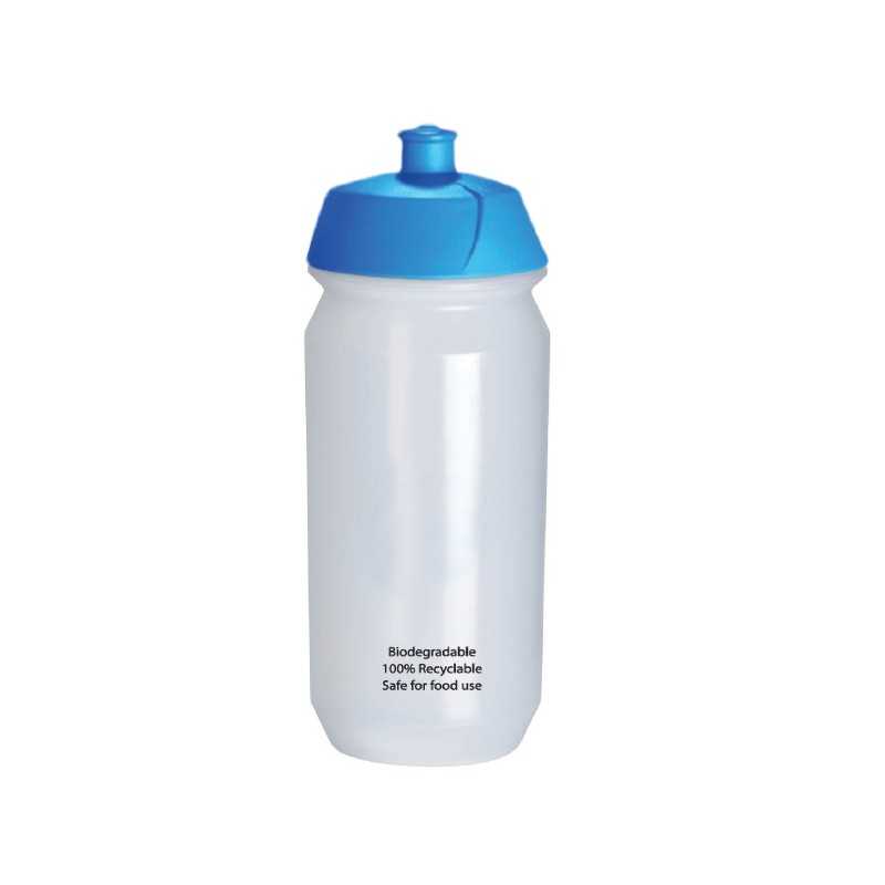Tacx Eco Biodegradable Water Bottle 500ML - Blue Lid