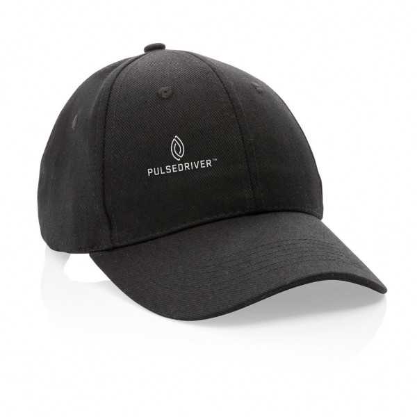 Impact AWARE™ 6 Panel 280gr Recycled Cotton Cap - Black