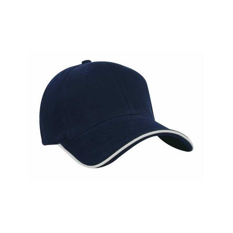 Santhome Nu-Fit® Performance Stretch-Fitted Cap - Navy Blue / White