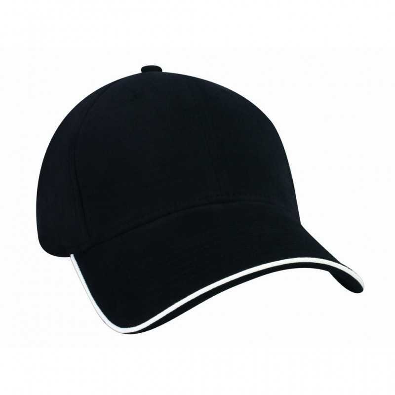 Santhome Nu-Fit® Performance Stretch-Fitted Cap - Black / White