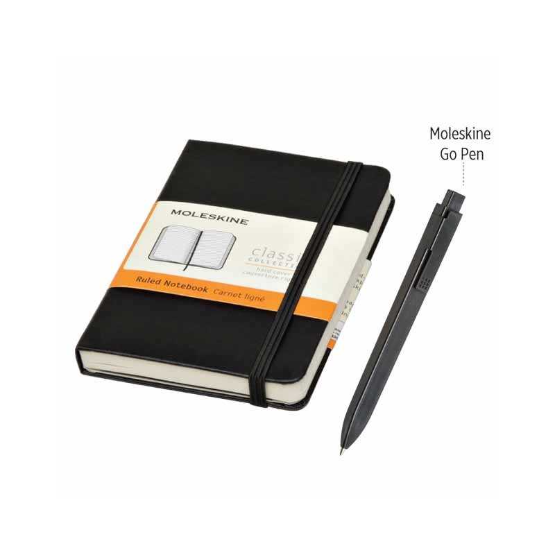 Moleskine Classic Large Notebook & Go Pen Set (Black)