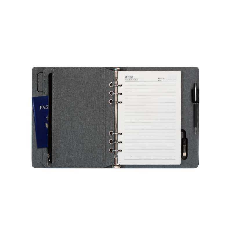 AIGIO - Giftology A5 Notebook Organiser With 10000mAh Powerbank - Grey