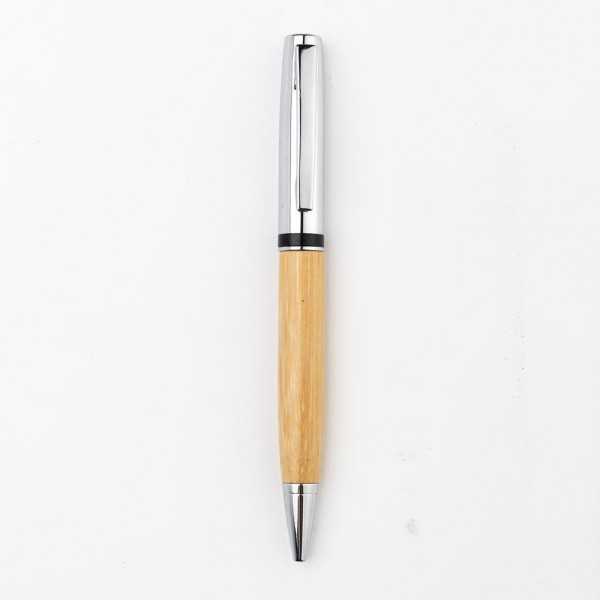 ATCA - eco-neutral Metal Pen with Bamboo Barrel - Natural