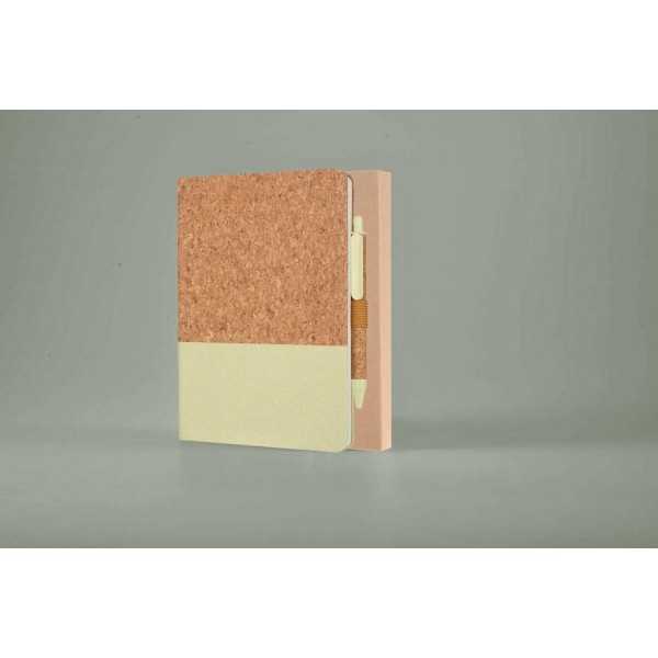 BORSA - eco-neutral A5 Cork Fabric Hard Cover Notebook and Pen Set - Green