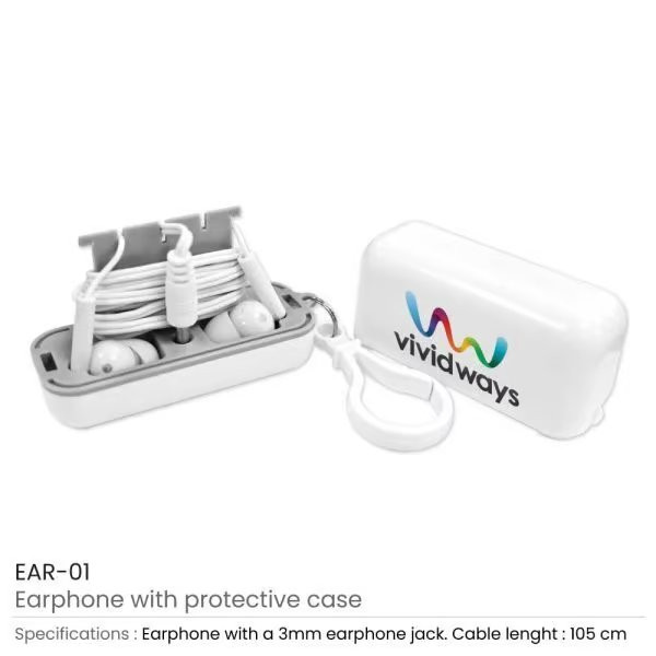 Earphones with Protective Case