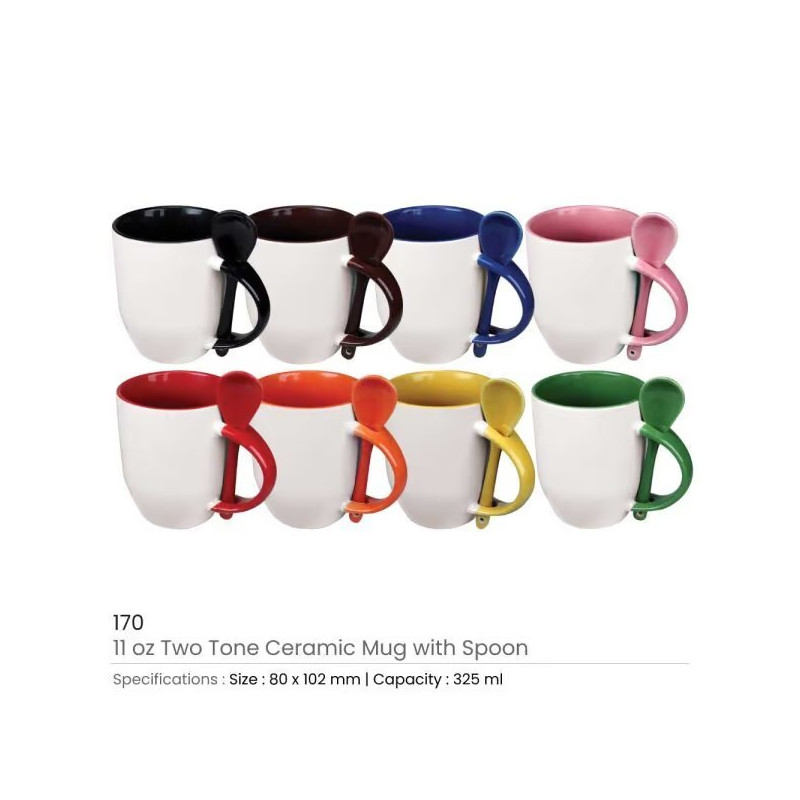 Ceramic Mugs with Spoon