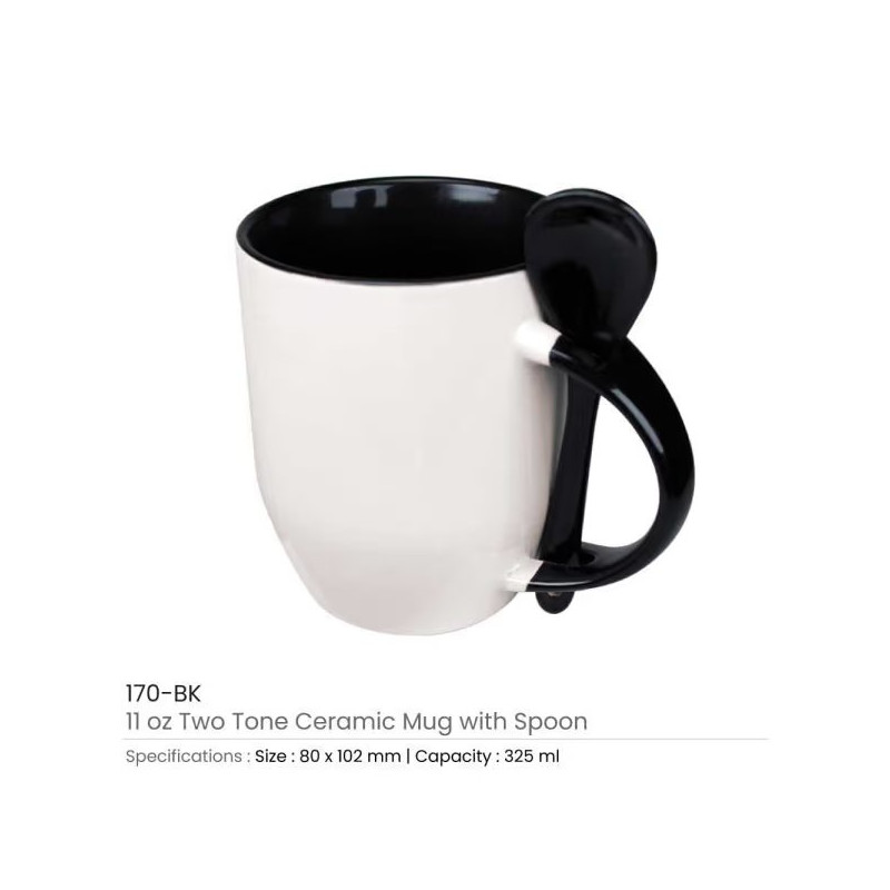 Ceramic Mugs with Spoon