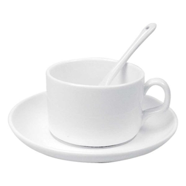 Ceramic Saucer Teacups with Spoon