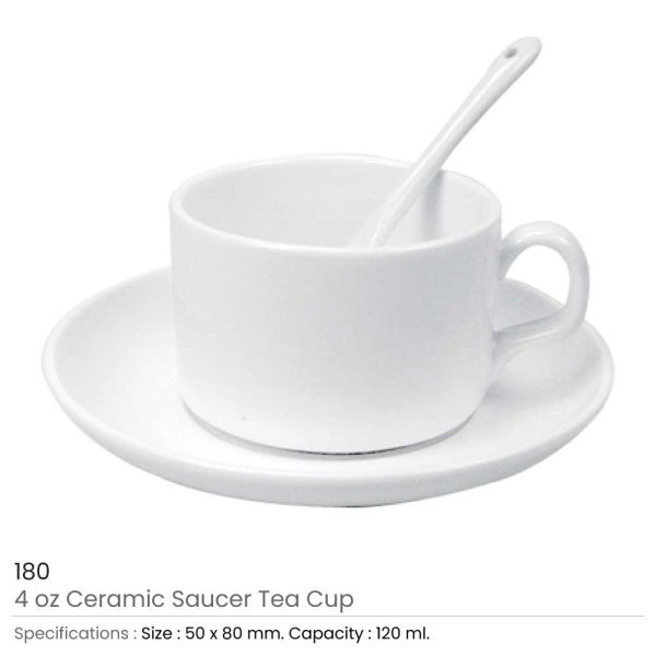 Ceramic Saucer Teacups with...