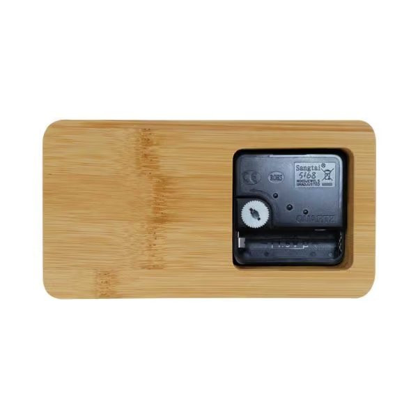 Rectangular Bamboo Desk Clock