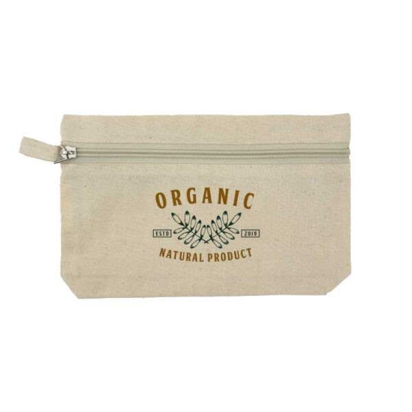Cotton Pouch with front Zipper
