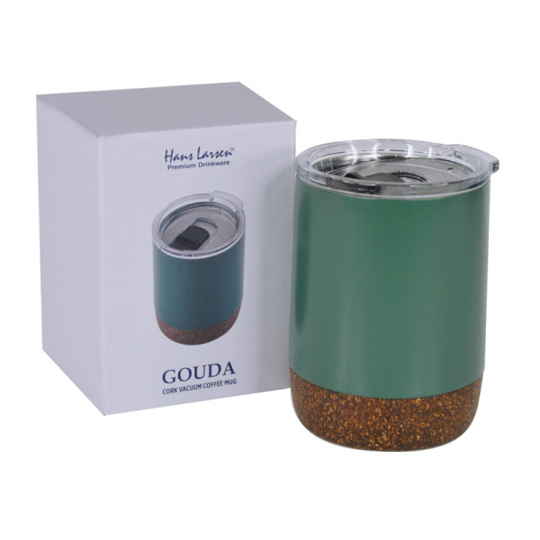 GOUDA - Hans Larsen Vacuum Mug With Cork Base - Green