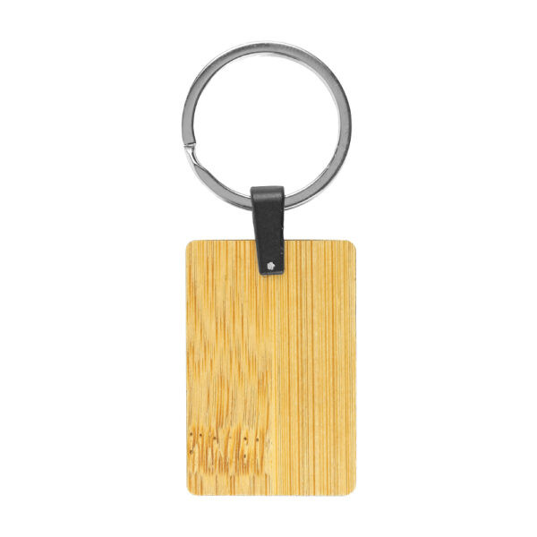 Bamboo and Metal Keychain...