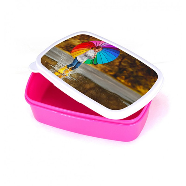 Personalized Pink Plastic Lunch Box
