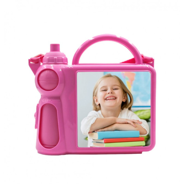 Personalized Pink Lunch Box With Water Bottle