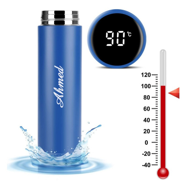 Personalised Temperature Display Vacuum Insulated Water Bottle