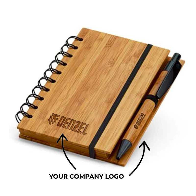 Customized Wooden Dairy with Pen (Engrave your company logo)