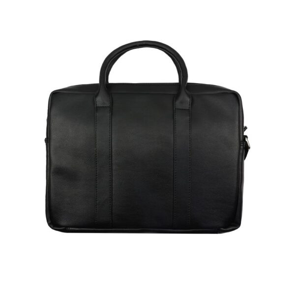 High Volt Slim Leather Briefcase, Zipper, 3 Compartments