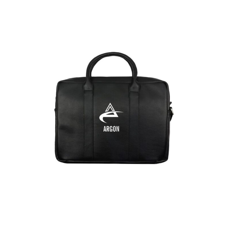 High Volt Slim Leather Briefcase, Zipper, 3 Compartments