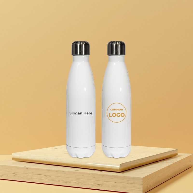 Vacuum Insulated Water Bottles - White - Corporate