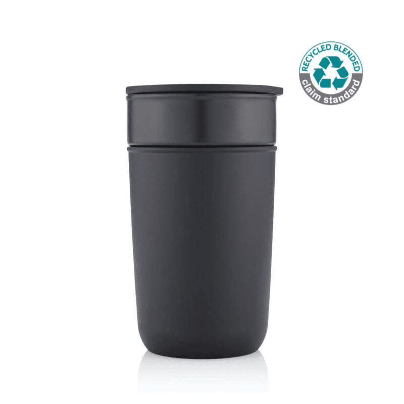 SAVONA - Hans Larsen Premium Ceramic Tumbler With Recycled Protective Sleeve - Black