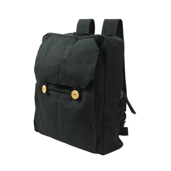 Black Cotton Backpack with...