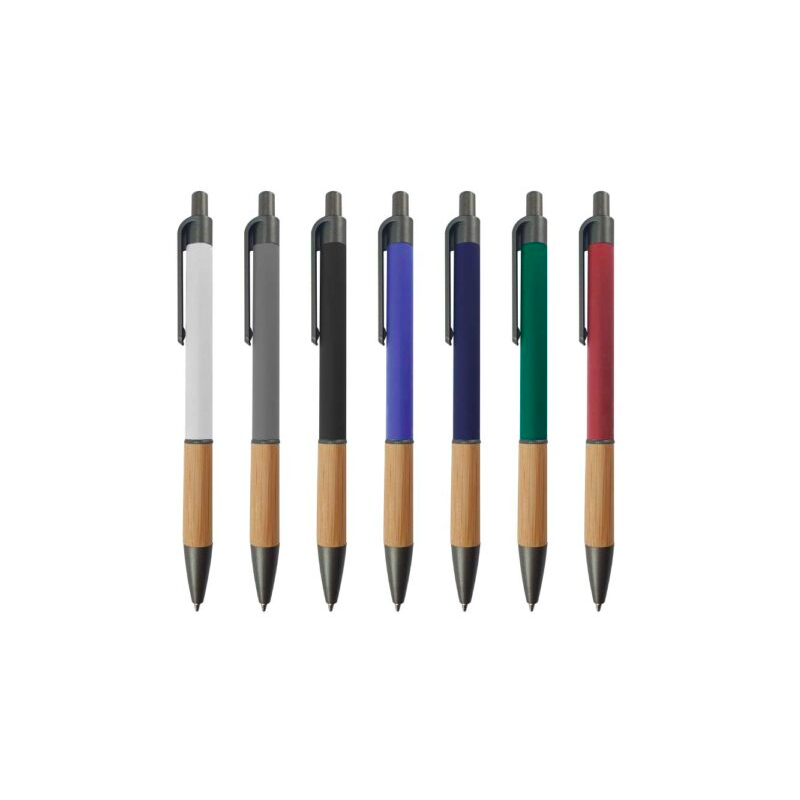 Push Button Ballpoint Pens with Bamboo Grip